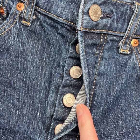 GAP Cheeky Straight High Rise Dark Wash Button Fly Jeans Petite Size 27 - Picture 4 of 7